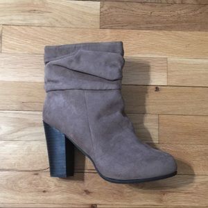 Above the ankle beige booties